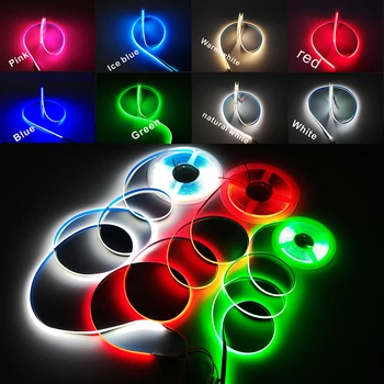 고휘도 COB LED 스트립 조명, 고밀도 유연한 스트립 조명 색상, 블루, 레드, 그린, 핑크, 화이트, Ra≥ 90, 8mm, 320 LED/M