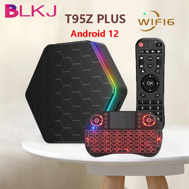 Blkj T95Z PLUS TV BOX Android 12 Allwinner h618 2.4G 5G Dual Band Wifi6 6k 4k m3u Smart Android TVBOX Media Player Set Top Box new rk3528 android 13 x88 pro 13 smart tv box google ota set top box dual band wifi6 2 4g