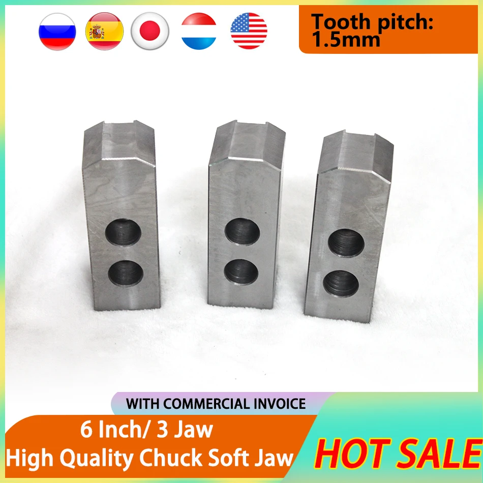 

6 inch 60/90/120° chuck soft jaws Hydraulic chuck material chuck soft jaws for power chuck mechanical CNC lathes