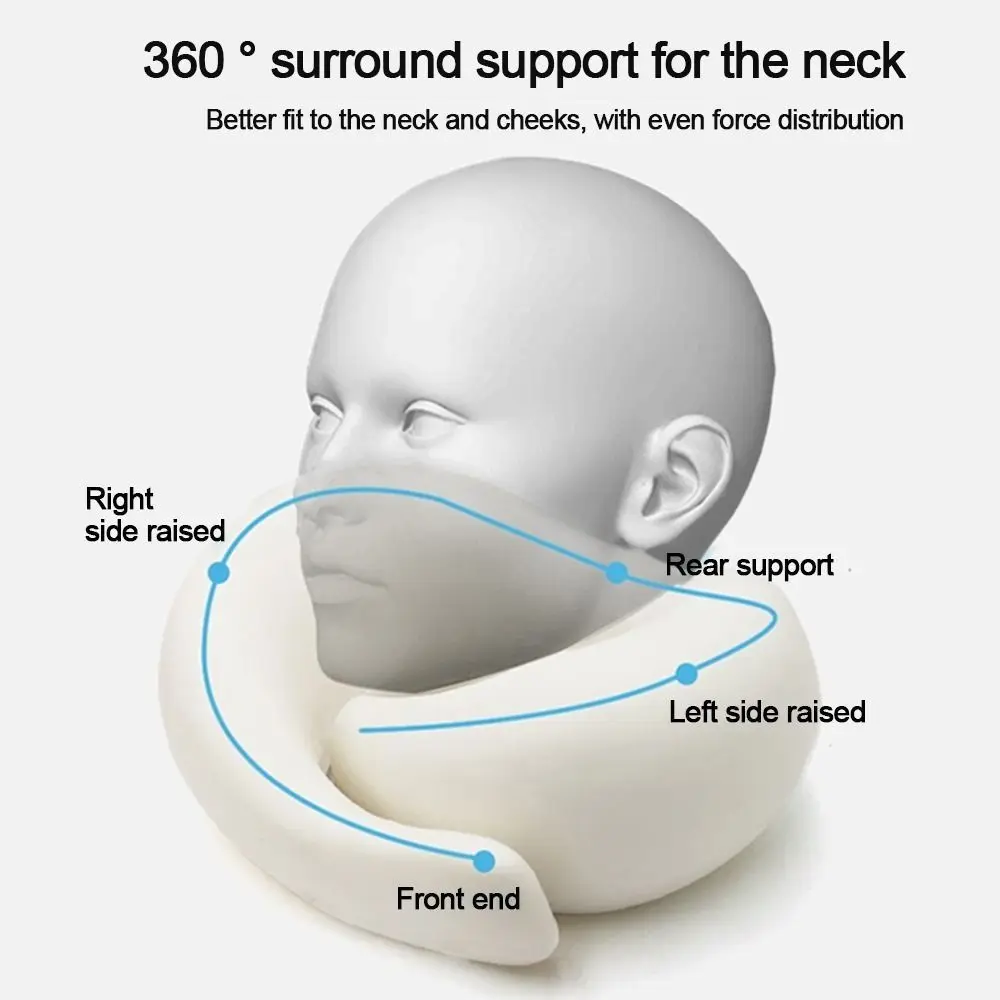 Comfortably Travel Neck Pillow Memory Foam U-shaped Pillow Portable Adjustable Soft Neck Support Noon Break Sleep Pillows