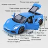 1:24 Lotus Emira Sportcar Miniature Car Model Toy Alloy Diecast Vehicles Doors Opened Sound Light Pull Back Collect Toys for Boy 2