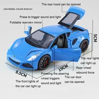 1:24 Lotus Emira Sportcar Miniature Car Model Toy Alloy Diecast Vehicles Doors Opened Sound Light Pull Back Collect Toys for Boy 2