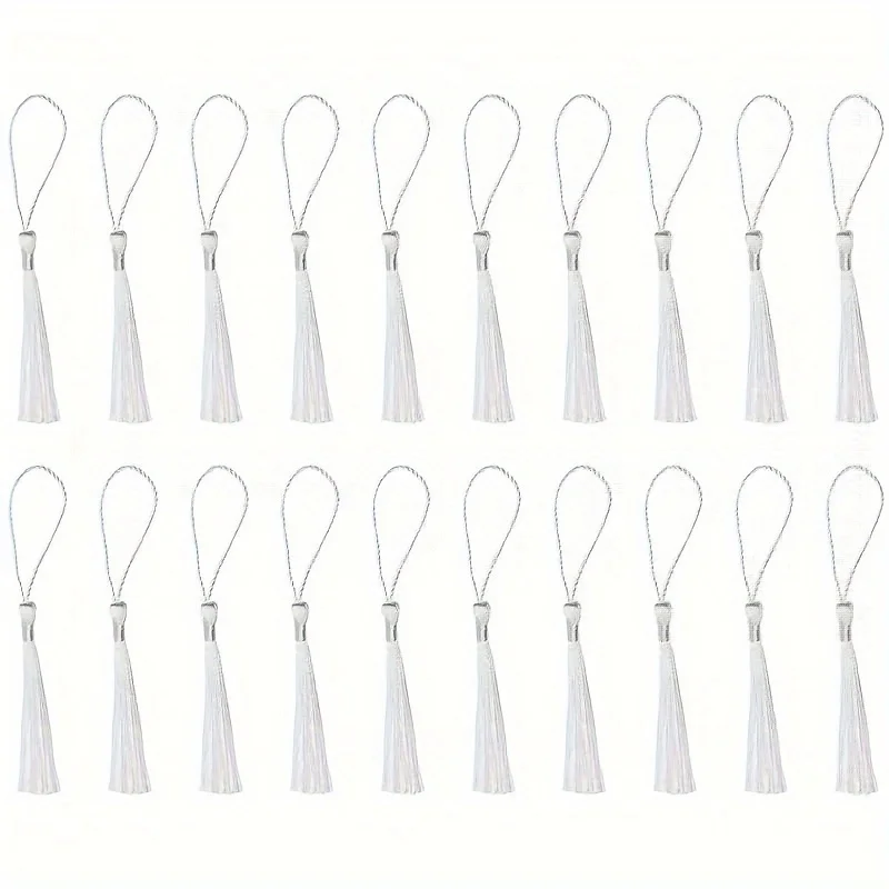 20pcs, 키체인 귀걸이 만들기, 선물 태그 DIY 공예 프로젝트를 위한 코드 루프가 있는 미니 실키 수제 부드러운 플로시 북마크 태슬