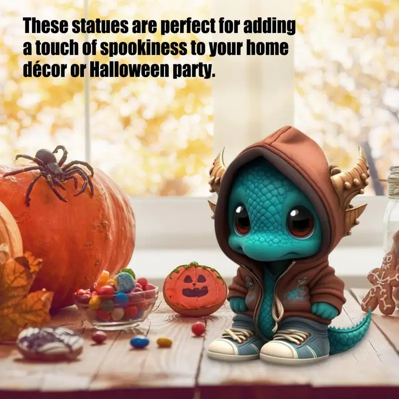 

Resin Cartoon Cool Dragon Sculpture Decor Cool Dragon Garden Statues Outdoor Yard Art Resin Figurine Decor For Home Kitchen