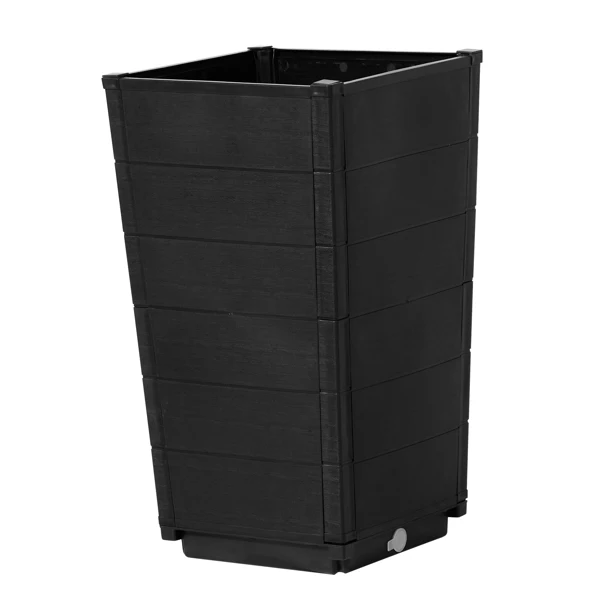 2PCS 32.5*32.5*57cm 深棕色 桶型 塑料 高款木纹拼接款 塑料种植-17