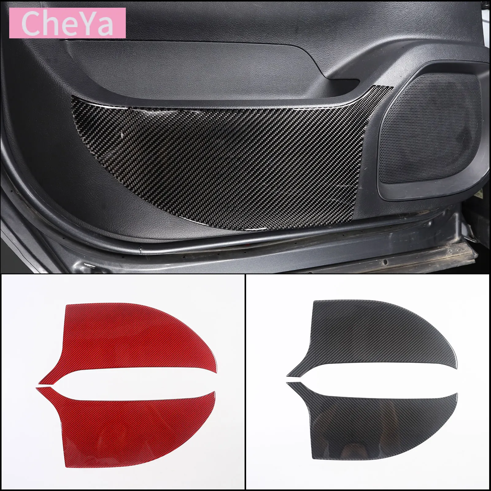 

For 2016-2023 Nissan Titan soft carbon fiber car styling rear door anti-kick panel sticker car interior protection accessories