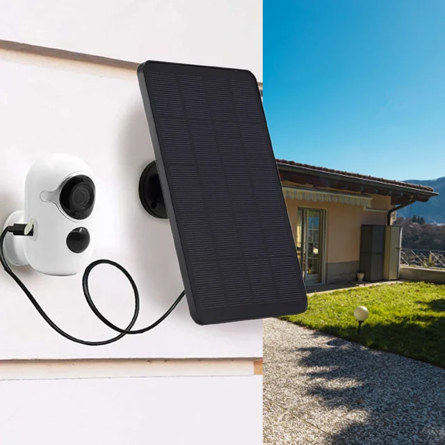 10W 5V Solar Panel USB/Type-C/Micro USB/DC Port for Security Camera/Small Home Light System Outdoor Solar Cells Charger Powered 2