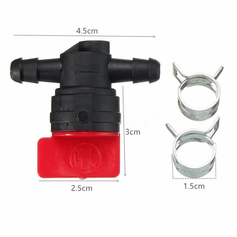 

2pcs Shut Off Valves Hose Clamps 1/4inches Small Engines Parts In Line Straight Fuel Gas Cut Off Shut Off Valves
