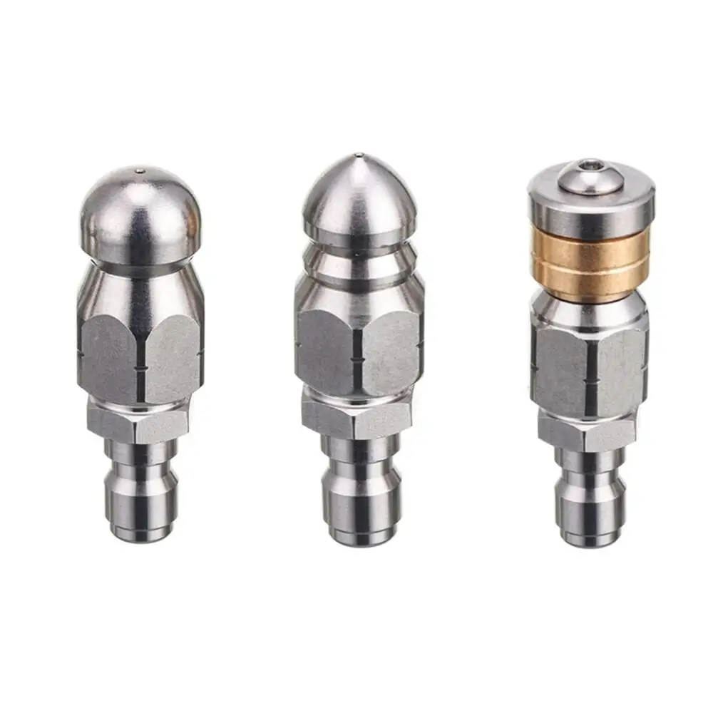 4000 PSI Sewer Drain Hose Jet Clearning Nozzle Stainless Steel Jetter