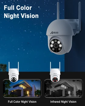 ANRAN Wifi Camera 5MP Wired Security Camera 24/7 Record Home Security Protection IP66 Waterproof Compatible Alexa Auto Tracking 5