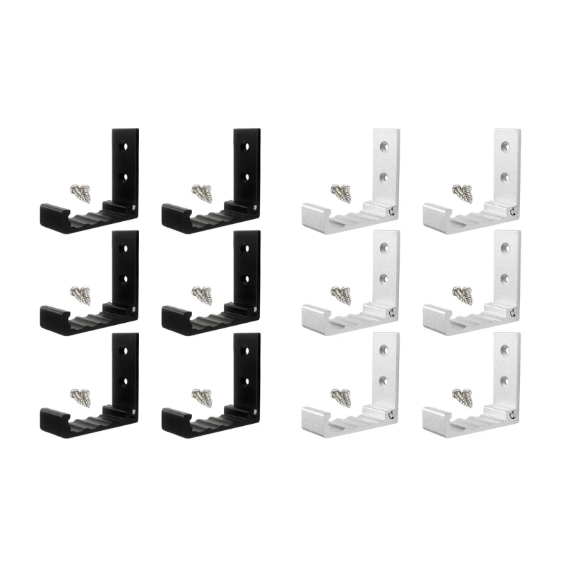 

6Pcs Folding Hook Headset Wall Hanger Aluminum Alloy Robe Hook Easy to Install