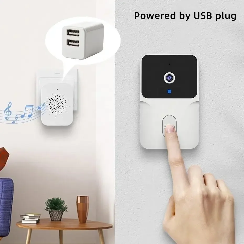Wireless Doorbell Tuya Smart Video WiFi HD Battery Powered Camera Security Intercom for Home Apartment