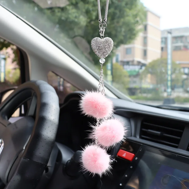 Fashion Car View Mirror Hanging Pendant Auto Home Decor Lucky Vehicle  Ornament Mini Car Accessory Interior Hanging for Girls - AliExpress