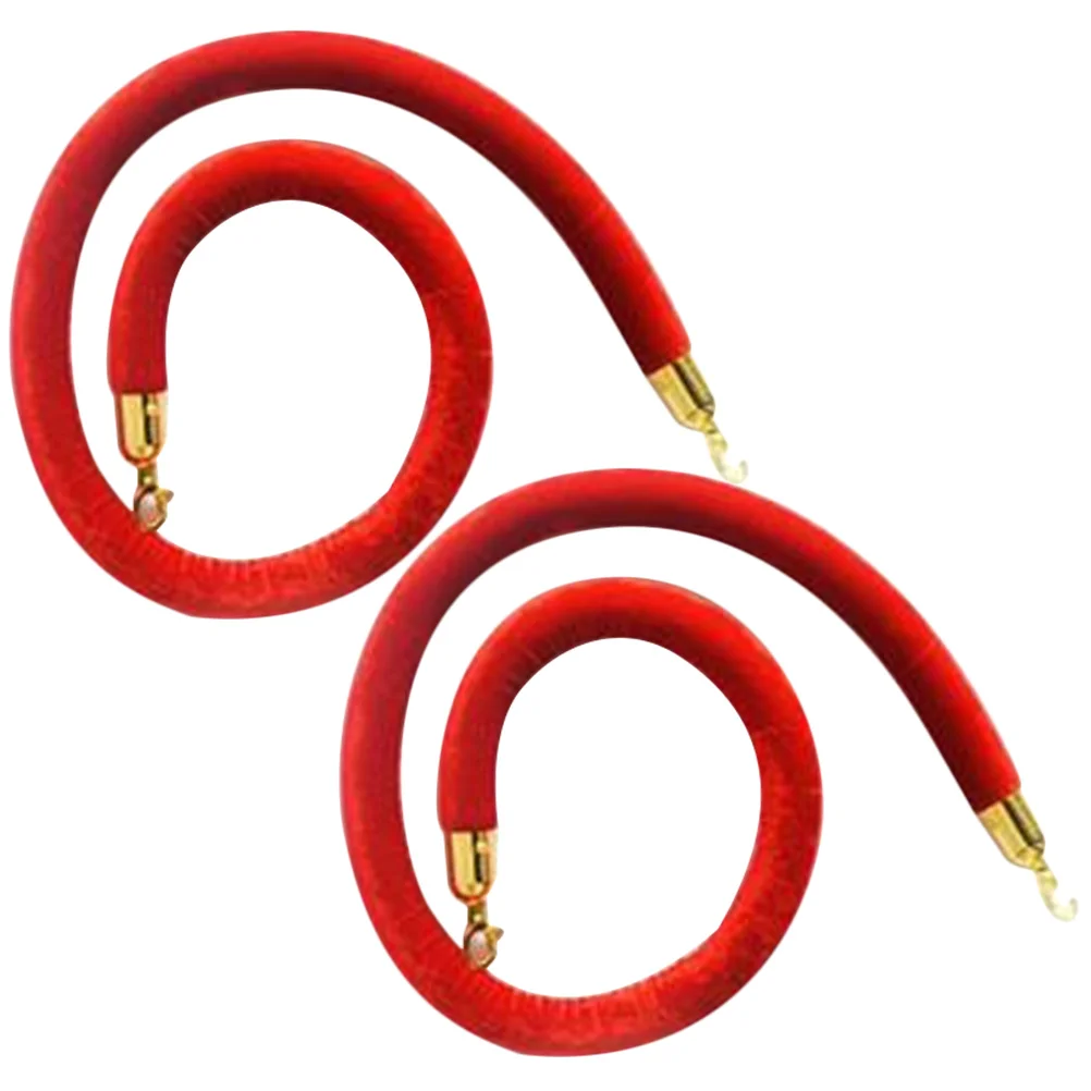 

2 Pcs Red Lanyards Concierge Rope Queue Crowds Control Ropes Stanchions Ball Hotel Railing