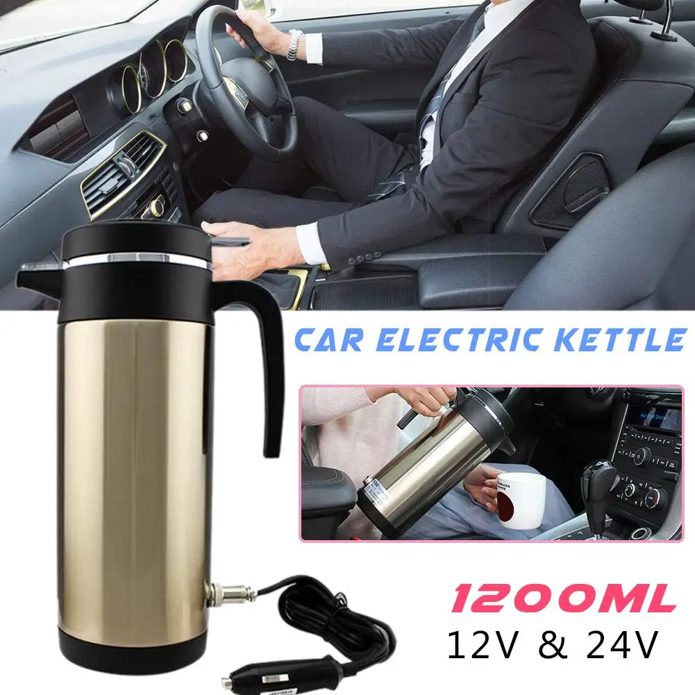 1200ML12V24VCarCigaretteLighterElectricHeatedKettleCarBottle