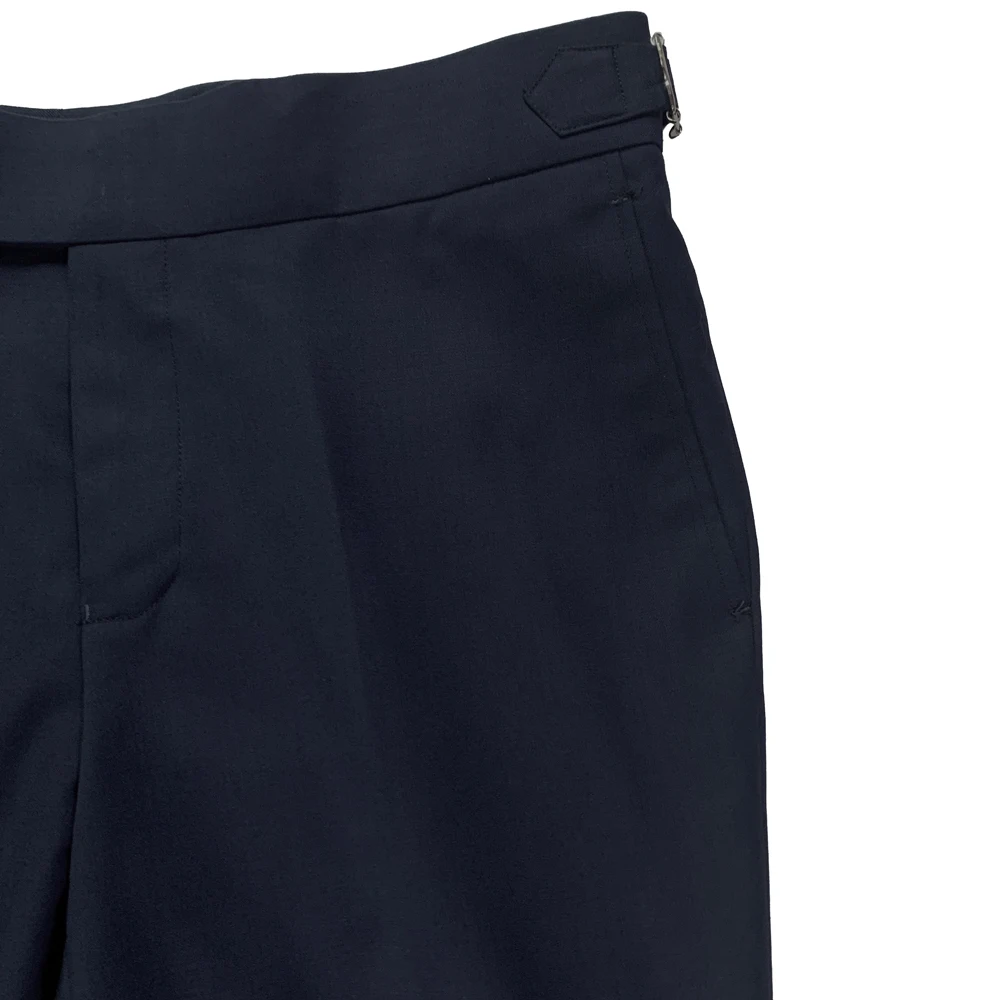 Tailor Made Fashion Designer Wide Waistband With 2 Button Mens Dress Pants Men Side Adjuster Mens Clothing Suit Pants High Waist