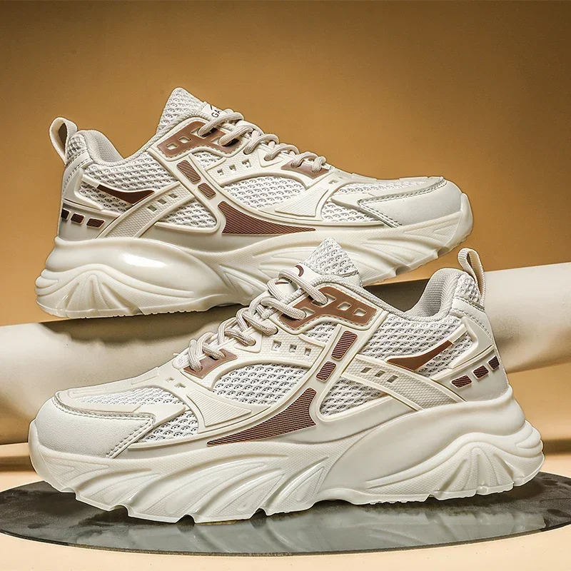 Fashionable thick soled mesh dad shoes, sports and casual shoes, men's shoes