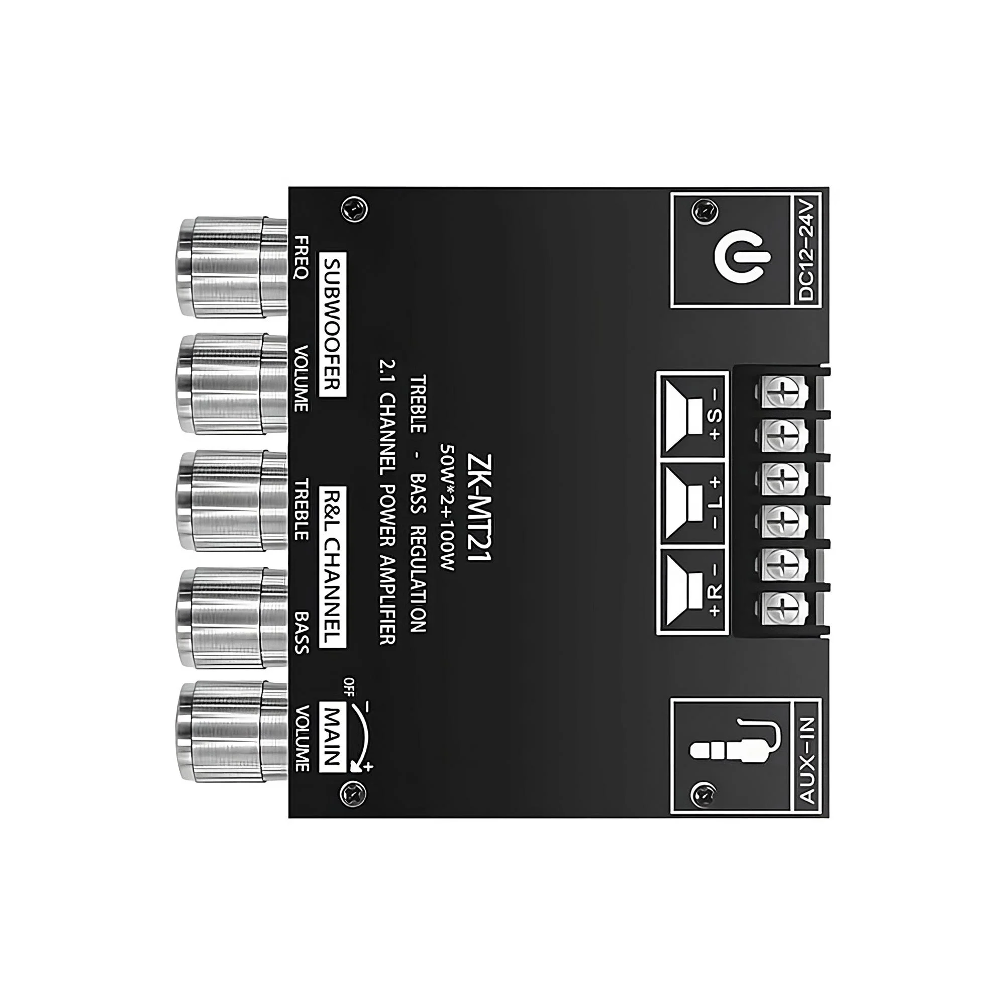 블루투스 2.1 채널 파워 앰프 50W 100W 서브우퍼 오디오 모듈 (DIY 홈시어터용, 저음/고음 조절 기능 포함)