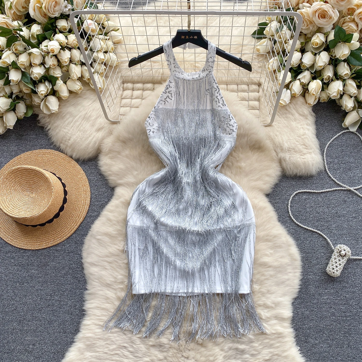 

Элегантное женское платье Harajpoo с вышивкой и блестками