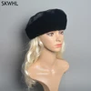 Winter Woman Cap 2025 Polar Hats Full Pelt Mink Fur Hats New Style Octagonal Hat Diamond Solid Luxury Top 100% Real Lady Fur Hat 1