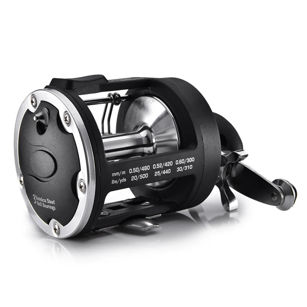 Boat Sea Fishing Reel Trolling Fishing Reel Right Hand Drum Fishing Wheel Consume Counterforce From Fish and Reduce Your Burden