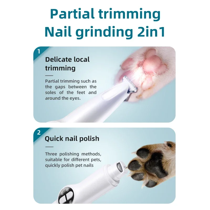 New Dog Claw Trimmer LED Light Fully Waterproof Pet Hair Trimmer LED Display Dog Trimmer