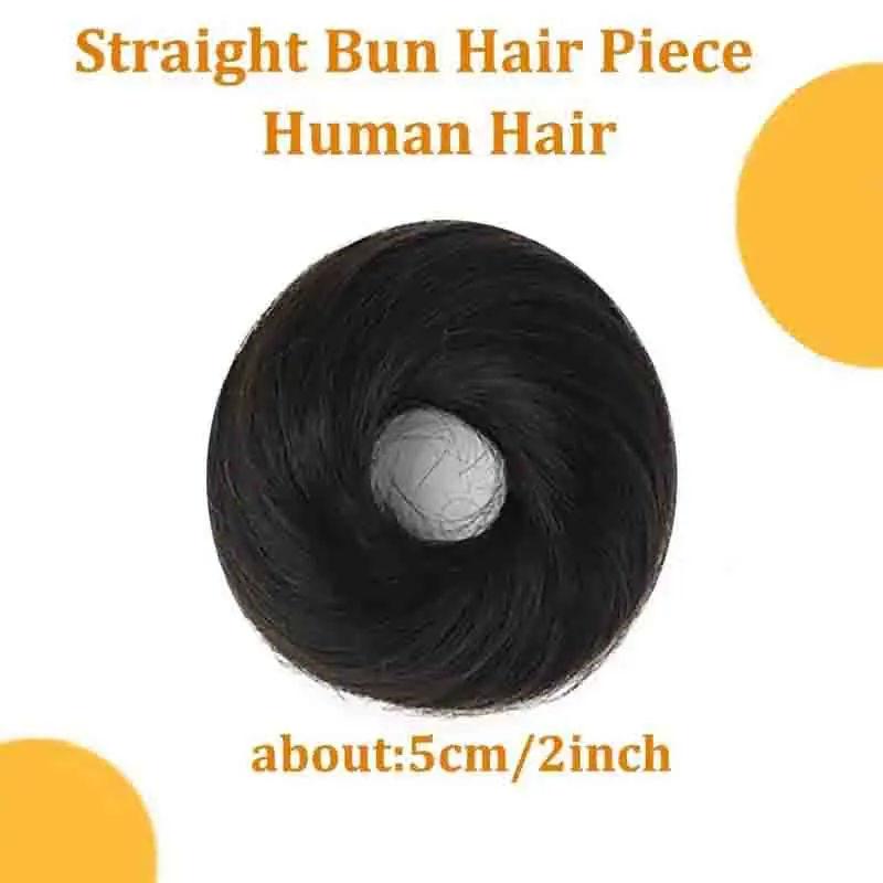Straight Human Hair Bun for Women Human Hair Chignon in Black Versatile Styling Accessory for Everyday or Special Occasions