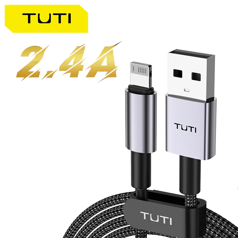 TUTI Nylon Fast Charging Cables 12W USB A-to-Lightning 30W C