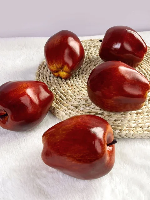 3/6 artificial realistic simulation apple, decorative red fruit, suitable for home kitchen party decoration, home decoration