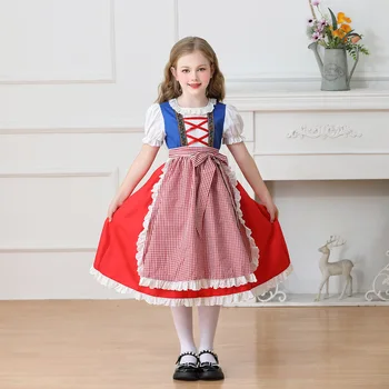 Bavarian Children's Clothing Germany Munich Oktoberfest European Pastoral Girls Farm Dirndl Dress