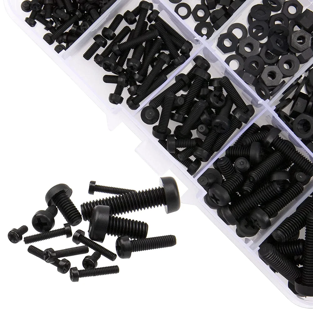 Kit De 270 Tornillos De Nylon - M2 A M5 Con Caja Organizadora