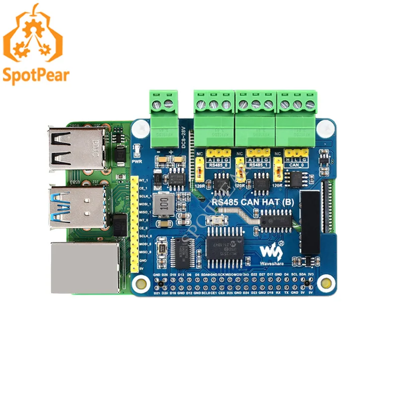 Raspberry Pi Rs485 Cappello Di Espansione Isolato Can Dual Rs485 Can Circuiti Di Protezione Multi-Bordo