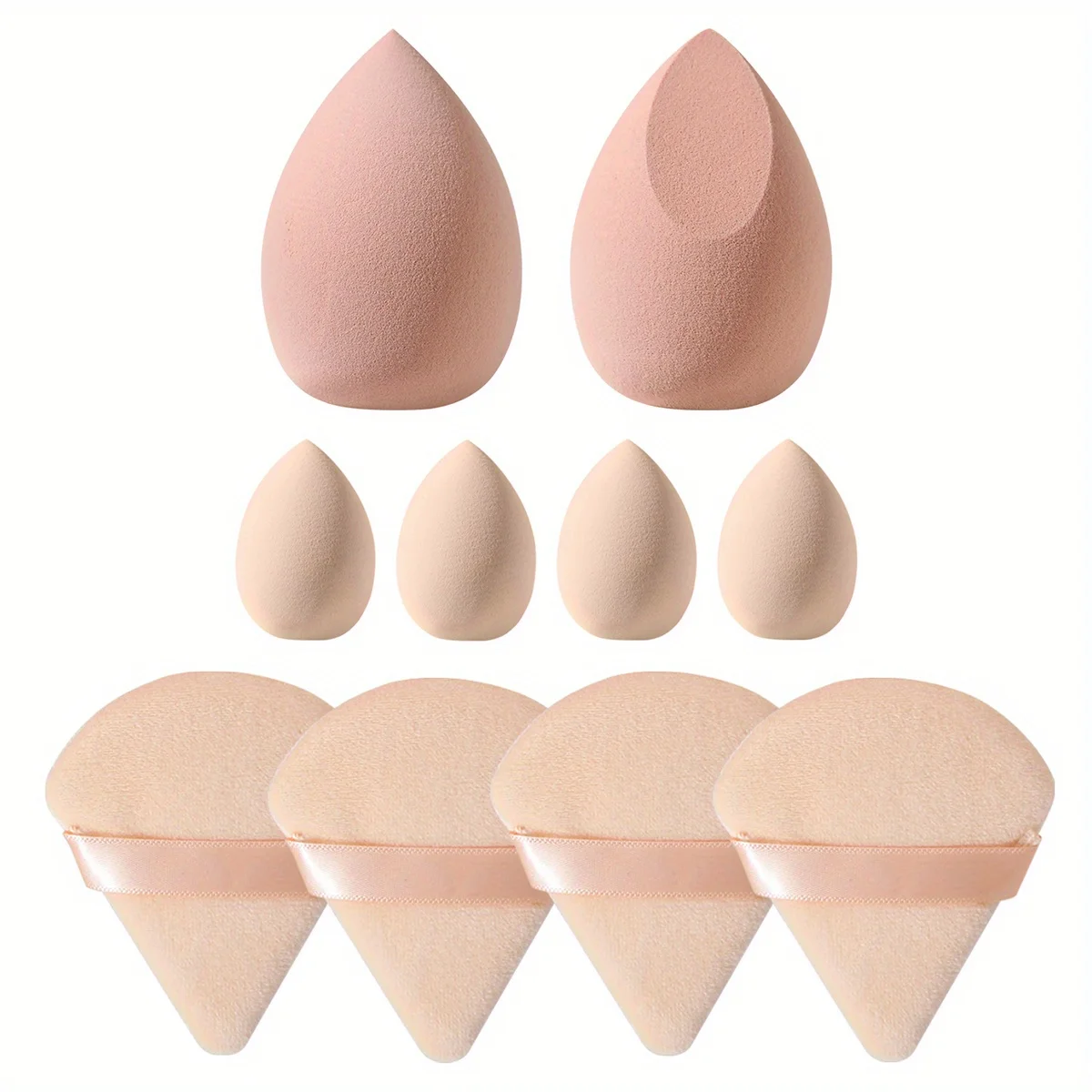 Makeup Sponge&Puff Combo Velour Powder Puffs Hydrophilic Blenders Dual-Use