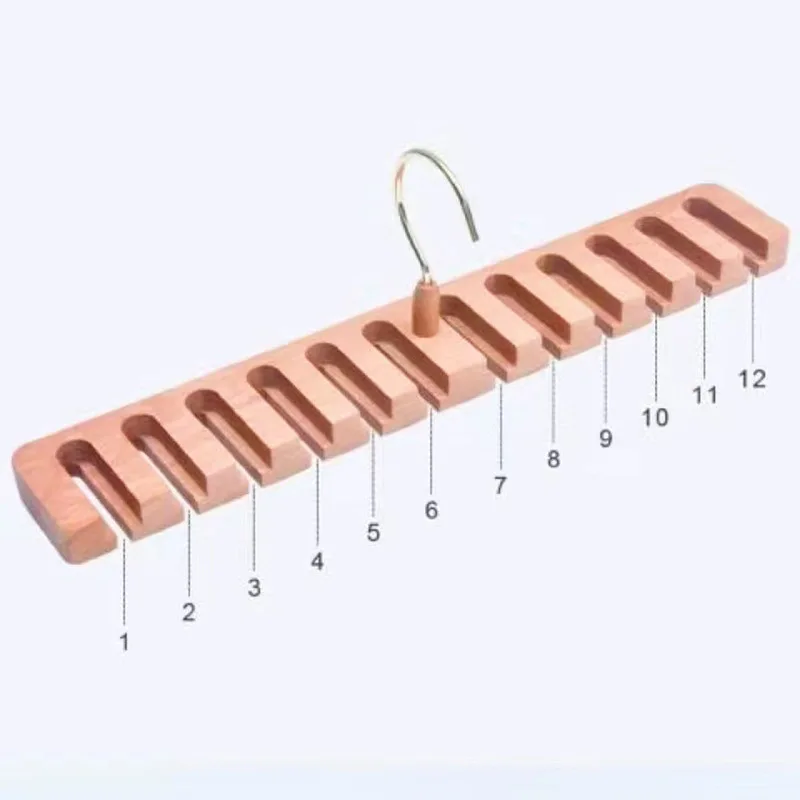 1pc Multifunctional Solid Wood Belt Storage Rack For Hanging Ties, Belt And Scarf Hanging Rack 4
