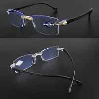 Frameless Anti-blue Light Reading Glasses Women Men Ladies Presbyopia Eyewear Diopter +1.0 +1.5 +2.0 +2.5 +3.5 +4.0 4