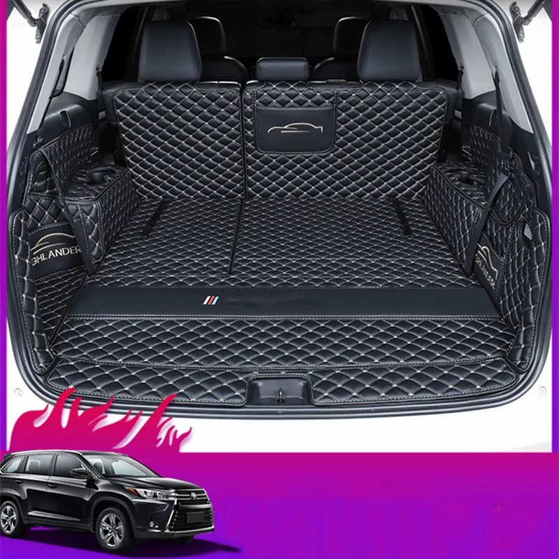 

Leather Car Trunk Mats for Toyota Highlander 2015-2021 Anti-Dirty Protector Tray Cargo Liner Accessories Styling H
