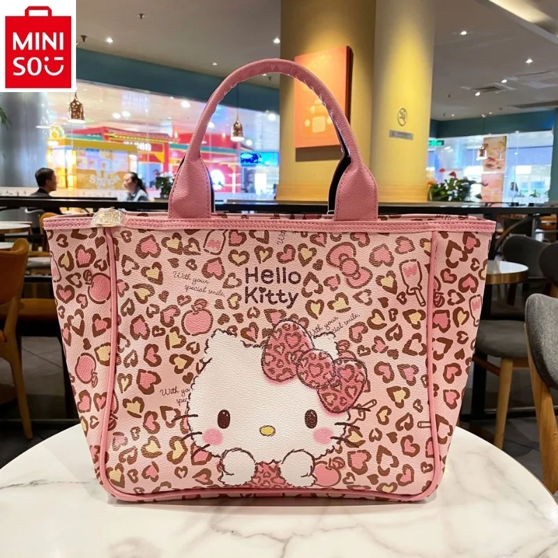 

MINISO Sanrio Hello Kitty Culomi PU Tote Bag Girl's Heart Large Capacity Changing Bag Melody Carry Bag