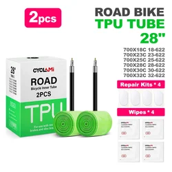 CYCLAMI Ultra - Light TPU Bike Inner Tube with French Valve - 45mm (2pcs TPU inner)