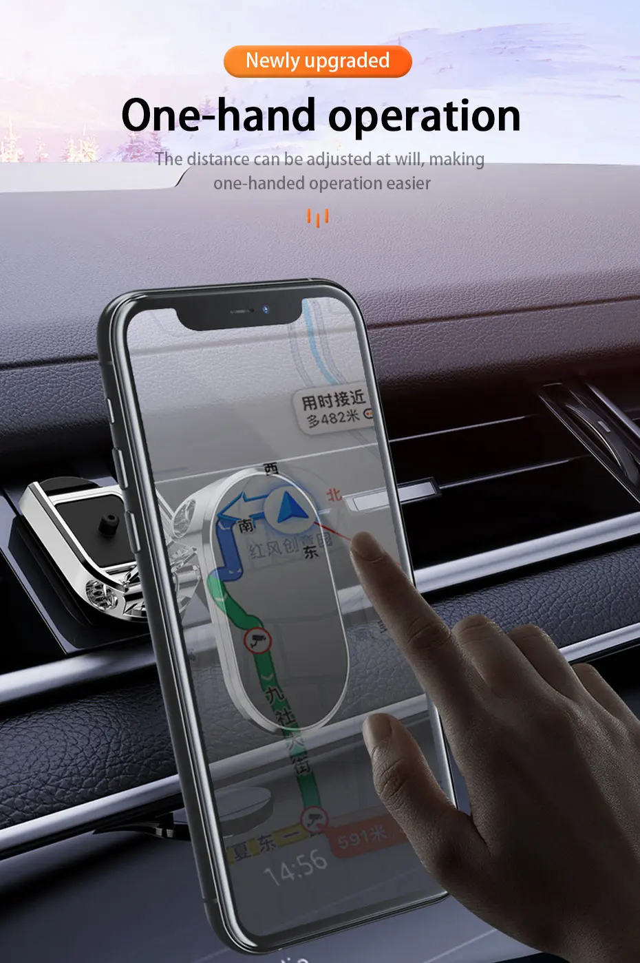 Magnetic phone holder for car - steelie phone mount