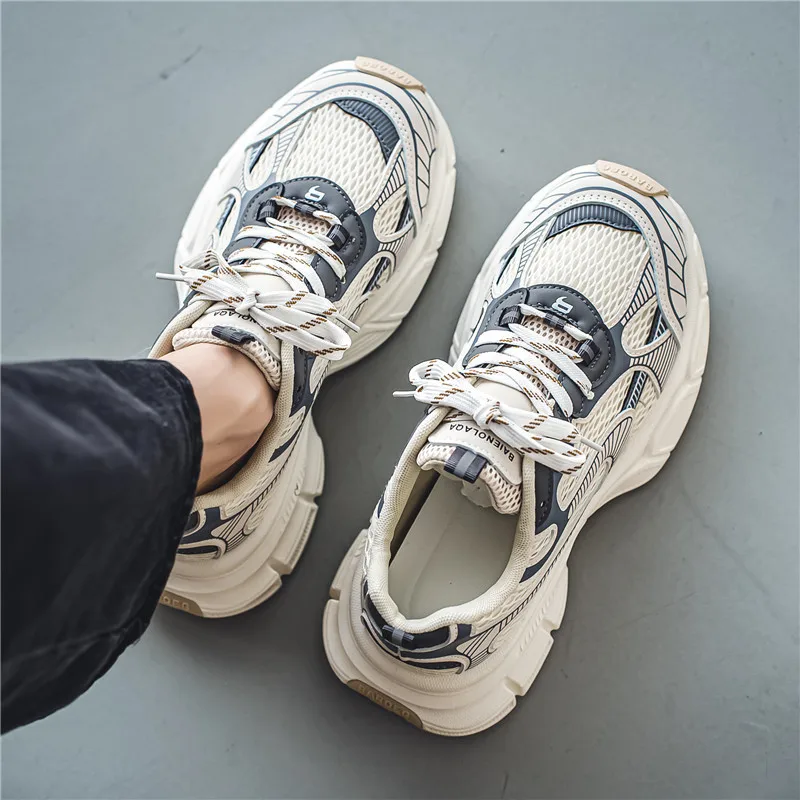 Fashion Men's Shoes Mesh Breathable Casual Shoes Designer Platform Sneakers Comfort Running Shoes Men Trainer Tenis Masculino 3
