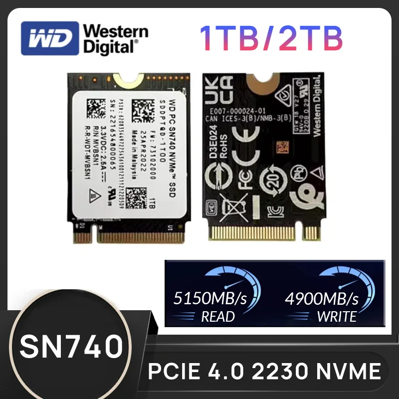 Western Digital WD SN740 M.2 2230 1TB 2TB NVMe PCIe Gen 4.0