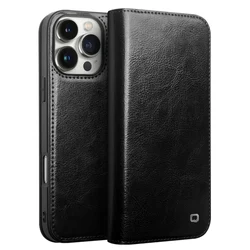 QIALINO Premium Genuine Leather Handmade Flip Case with Card Slots for iPhone 12 Mini(5.4