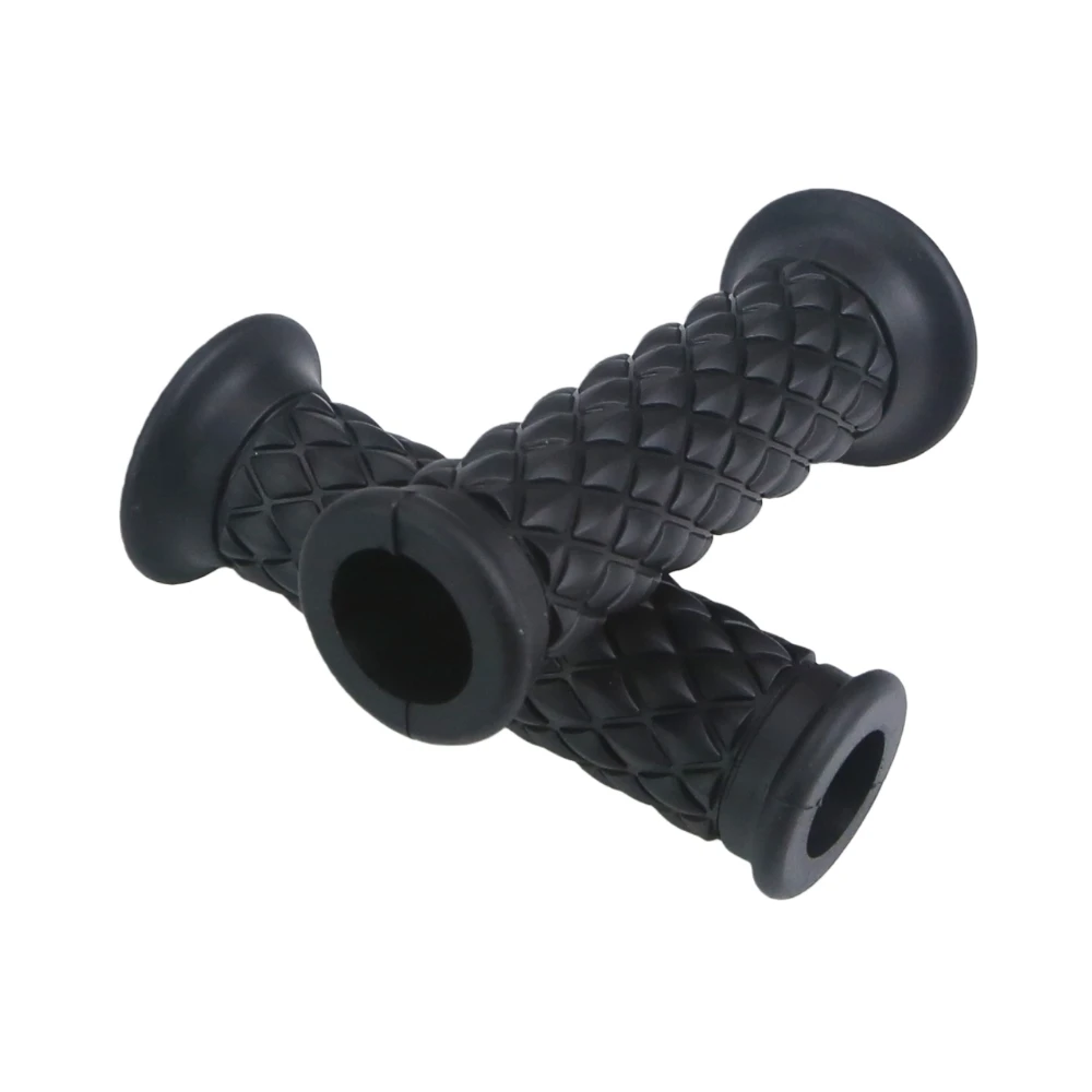 Vintage-Style Non-Slip Rubber Motorcycle Handlebar Grips, 7/8 22mm