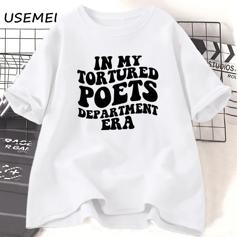 

In My Tortured Poets Department Era T-shirt Women Causal Cotton Short Sleeve T Shirt Letter Print Swifties Tees Womans Clothing