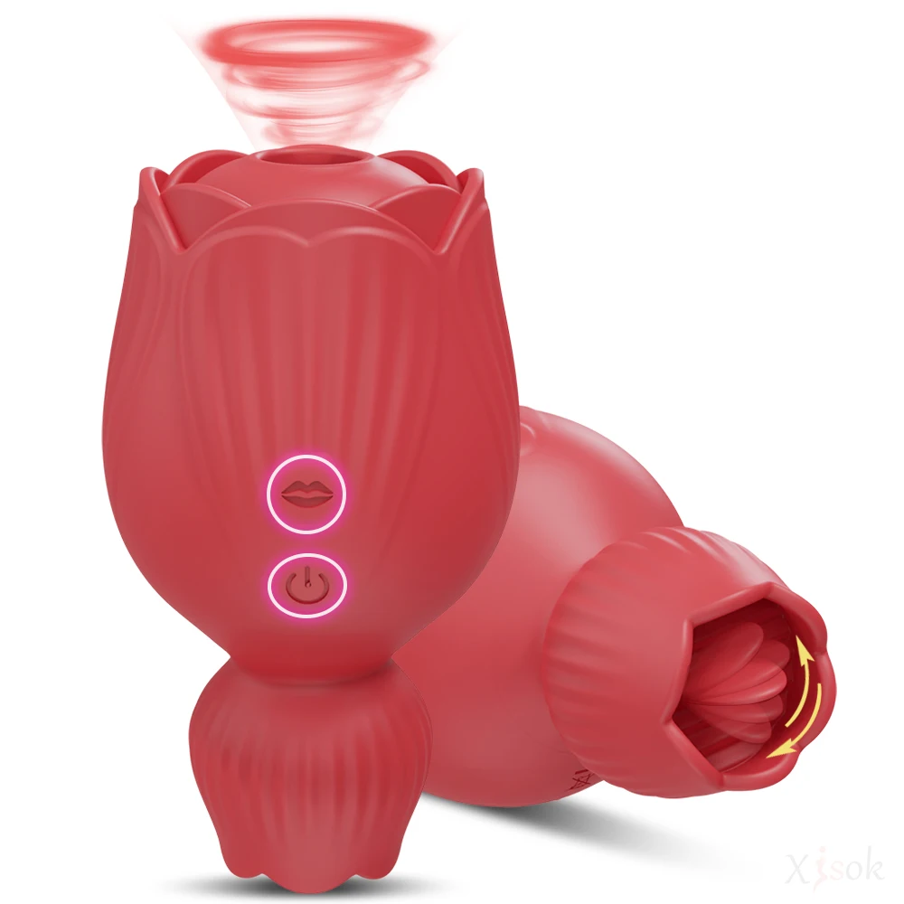 Vibromasseurs suceurs de jouets roses pour femmes avec vibrateur léchant la langue Stimulateur de clitoris féminin Masseur pour adultes_voghion.com
