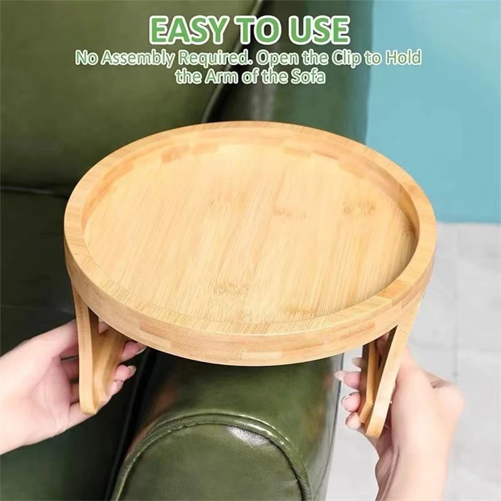 Arm Clip Table Portable Couch Cup Holder Sofa Arm Tray Couch Armrest Tray for Snacks Drinks Remote Control Coffee