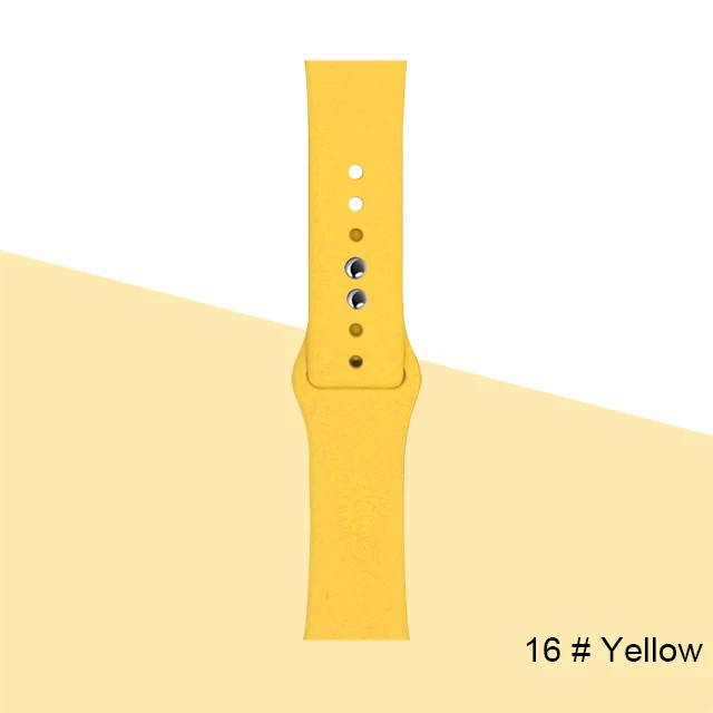 Silicone Strap For Apple Watch band 45mm 41mm 44mm 40mm 38mm 42mm Watchband Bracelet Correa For Iwatch Series 6 Se 5 4 3 7 Yellow-16
