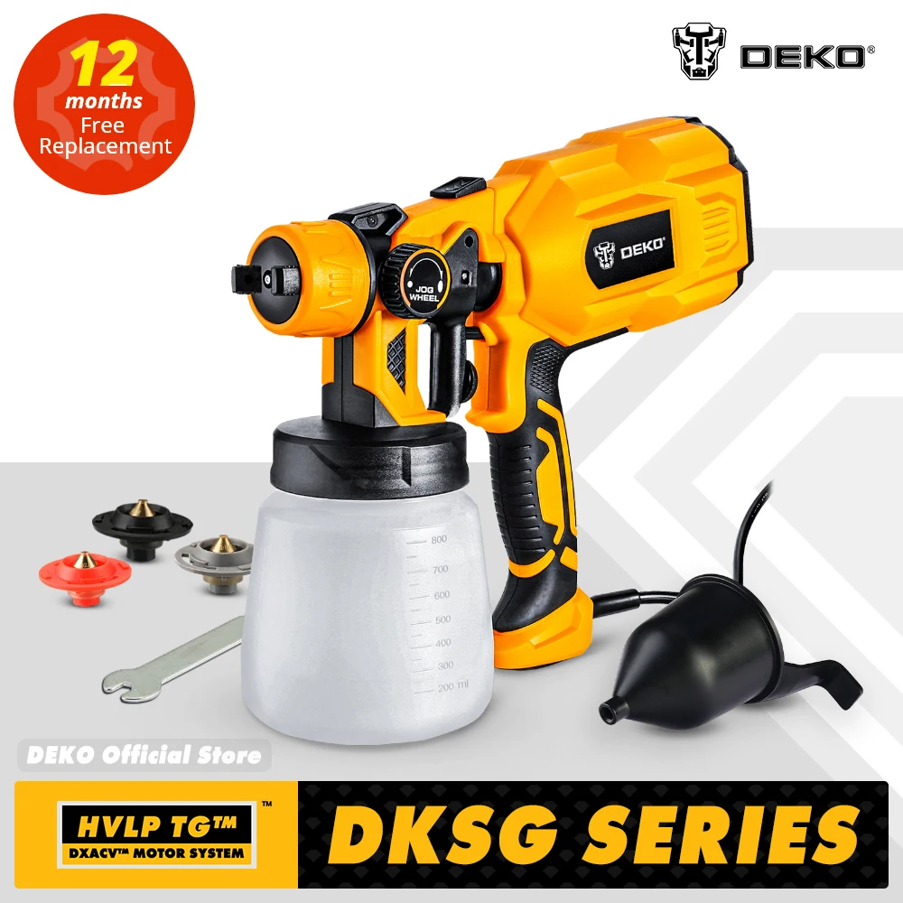 Spray Gun , High Power Electric Paint Sprayer,Airbrush gun,3 Nozzle & 800 ml Large capacity,HVLP, Easy Spraying by DEKO|Spray Guns| - AliExpress