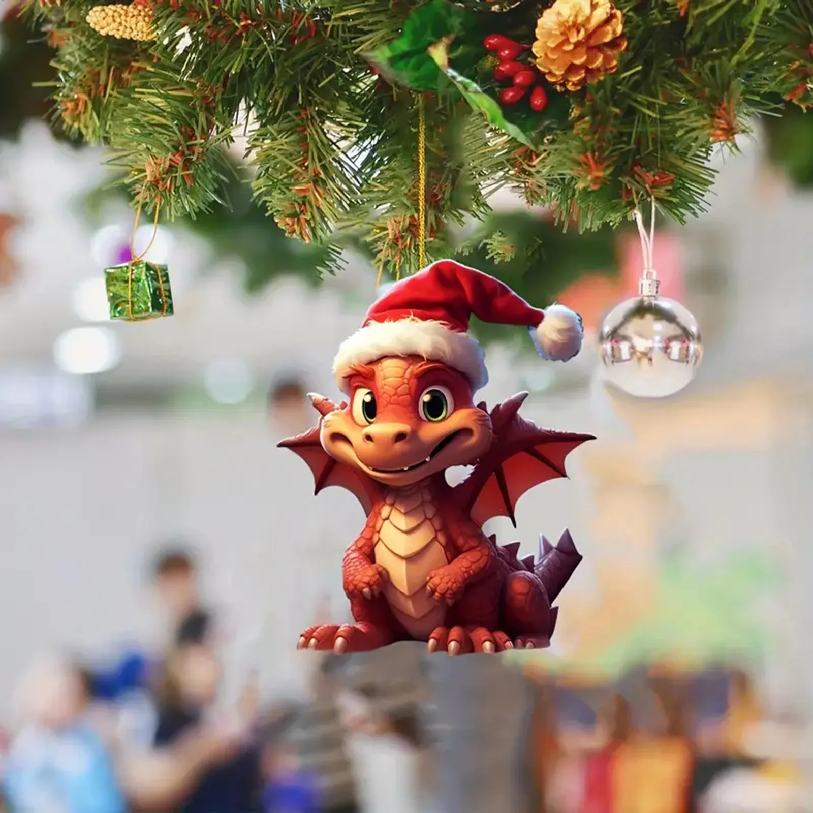 

2D Cartoon Dragon Baby Christmas Ornaments Hanging Decoration Gift Christmas Hanging Tree Personalized Pendant Party Supplies