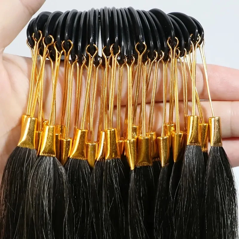 30pcs 20cm New Real Human Hair Color Rings Swatches For Human Hair Extensions Salon Tools Dyeing Sample Chart Ring
